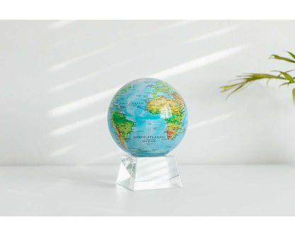 Blue Relief Map World Globe