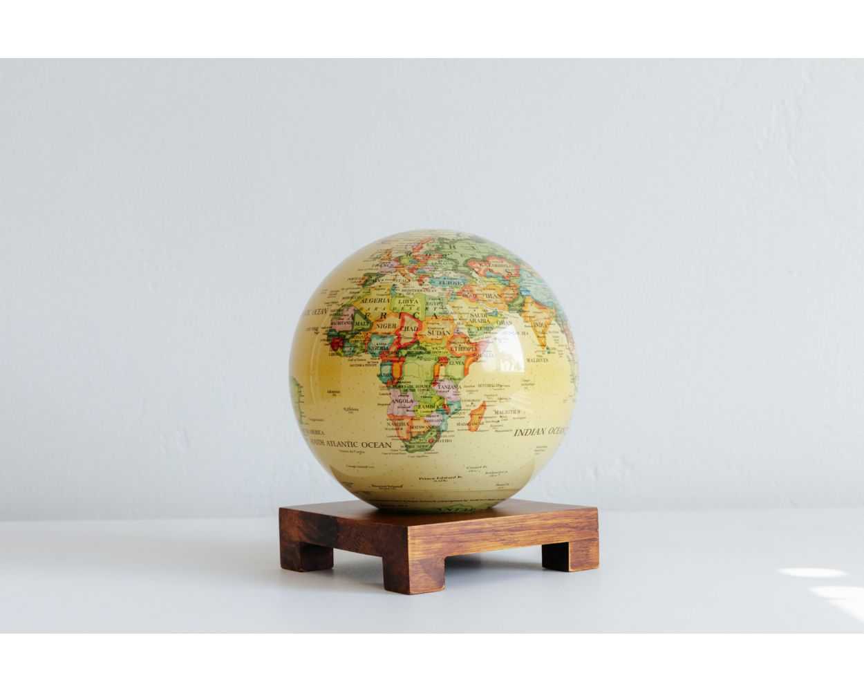 Yellow Political Map World Globe