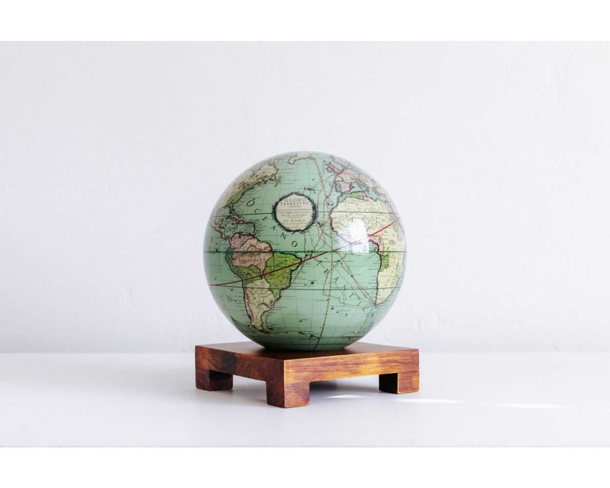 Antique Terrestrial Green Globe