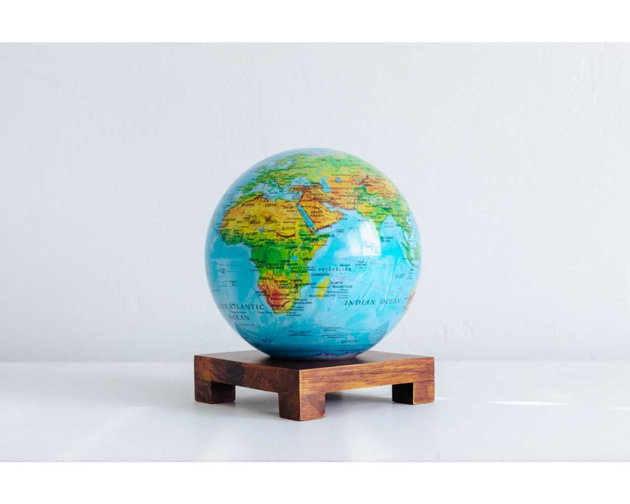 Blue Relief Map World Globe