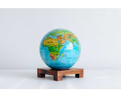 Blue Relief Map World Globe