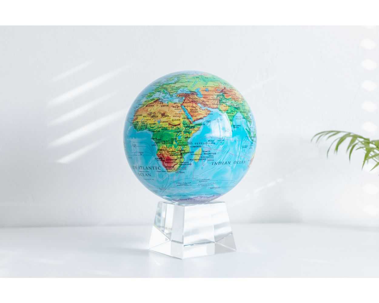 Blue Relief Map World Globe