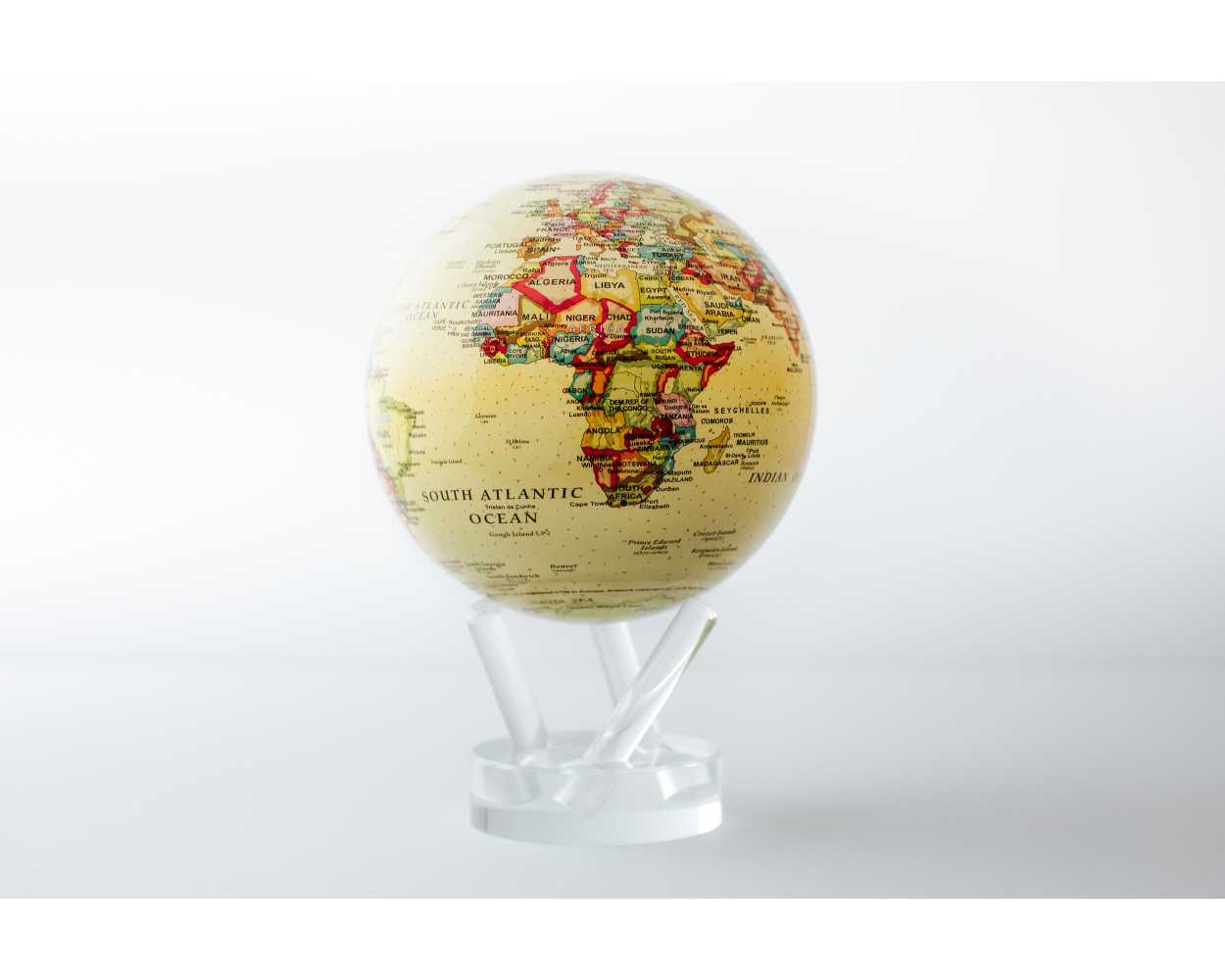Yellow Political Map World Globe