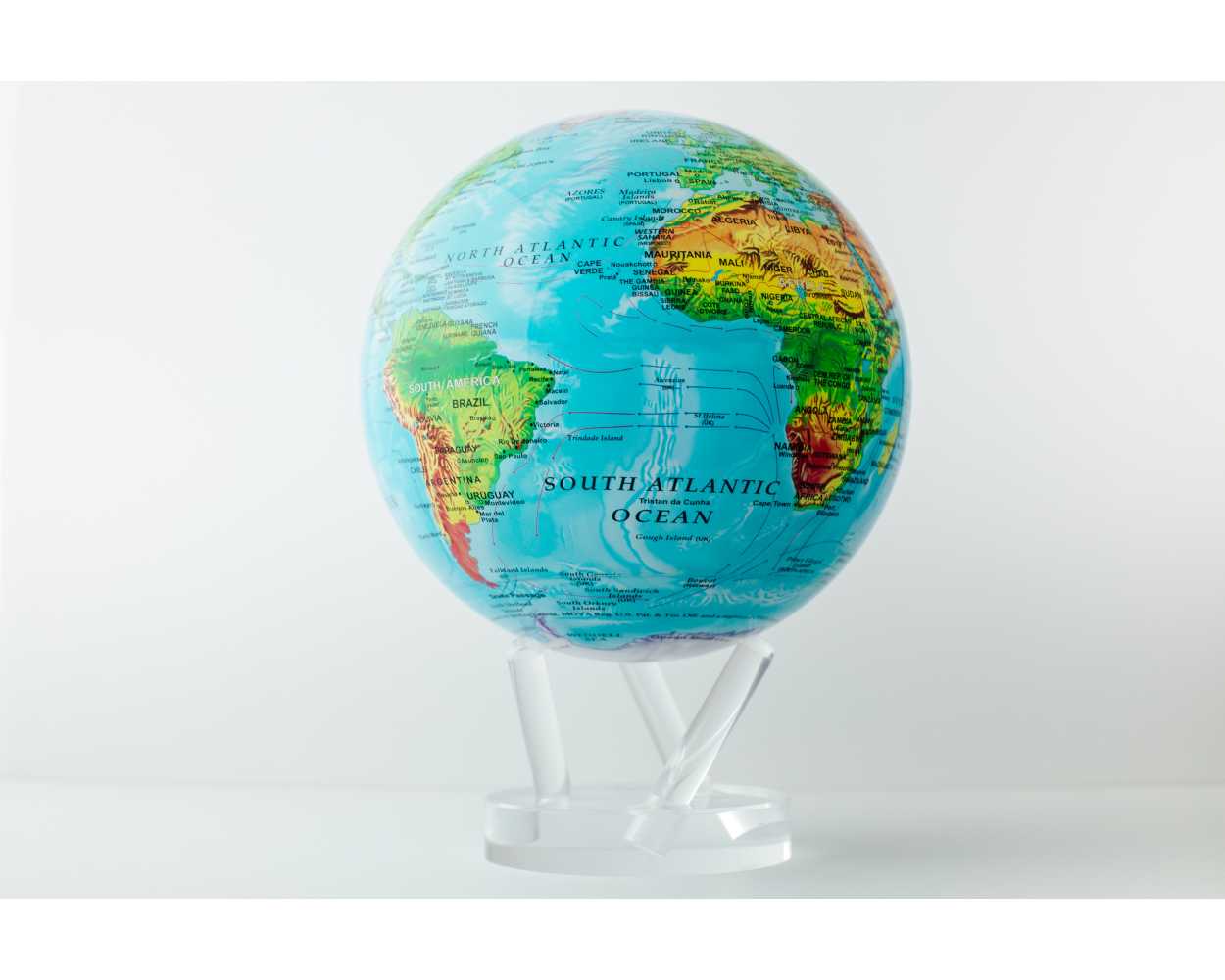 Blue Relief Map World Globe