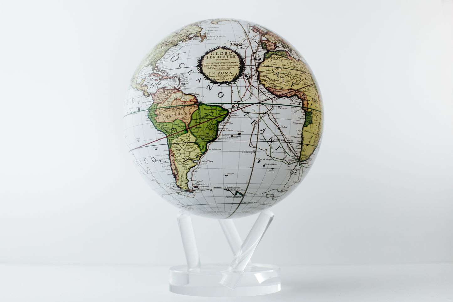 Antique Terrestrial White Globe